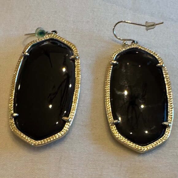 Elle Drop Purple to Green Earrings with Gold Edges (Pre-Owned) - Picture 2 of 2